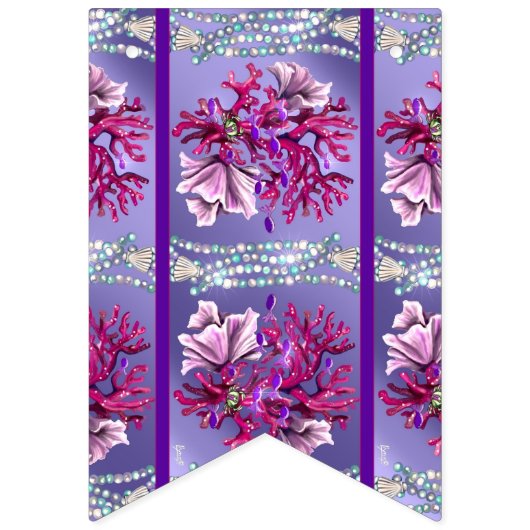 Bannière À Fanions Sirène d'océan violet (Deuxième drapeau)