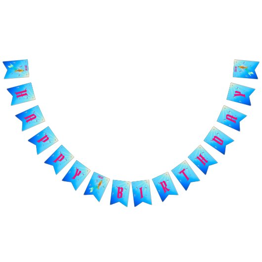 Bannière À Fanions Sirène magique avec Cheveux d'or Bombe d'anniversa (Tout)