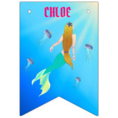 Bannière À Fanions Sirène magique avec Cheveux d'or Bombe d'anniversa (Premier drapeau)