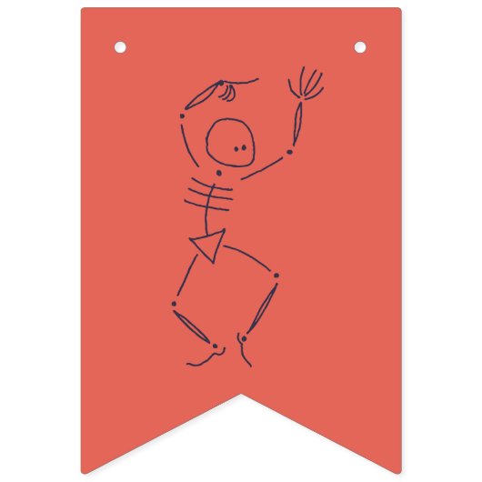 Bannière À Fanions Skeletons d'Halloween (Deuxième drapeau)