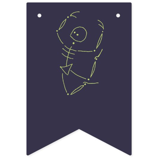 Bannière À Fanions Skeletons d'Halloween (Troisième drapeau)