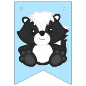 Bannière À Fanions Skunk Anniversaire Party Blue (Premier drapeau)