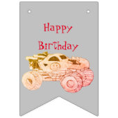 Bannière À Fanions Smile Monster Truck Rally Anniversaire (Deuxième drapeau)