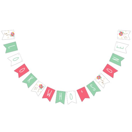 Bannière À Fanions Snoopy et Ballons premier anniversaire (Tout)