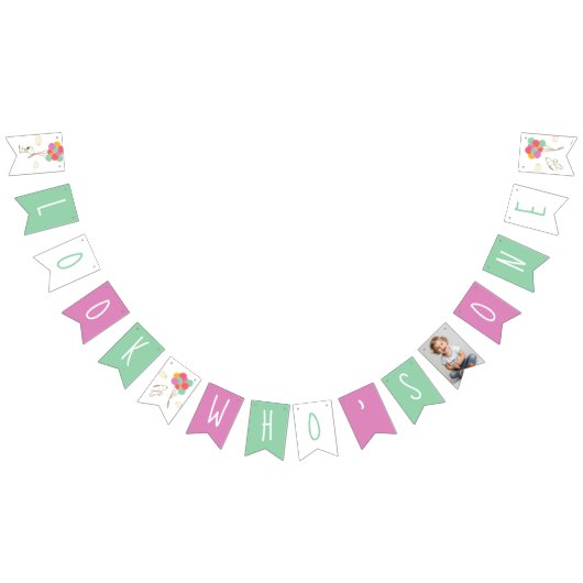 Bannière À Fanions Snoopy et Ballons premier anniversaire (Tout)