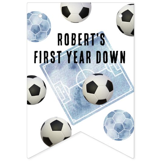 Bannière À Fanions Soccer kids first birthday party  (Premier drapeau)