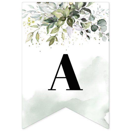 Bannière À Fanions Soirée branchée boho eucalyptus vert 16e anniversa (Deuxième drapeau)