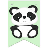 Bannière À Fanions Soirée d'anniversaire de l'Ours Panda Vert (Premier drapeau)