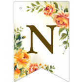 Bannière À Fanions Soirée de Mariage Orange Jaune Rouge Floral (Troisième drapeau)