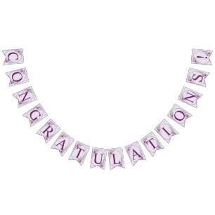 Bannière À Fanions Soirée de mariage rose Floral Violet violet violet