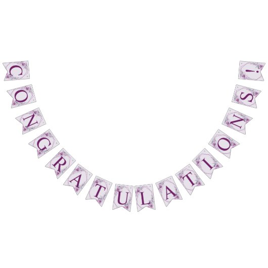 Bannière À Fanions Soirée de mariage rose Floral Violet violet violet (Tout)