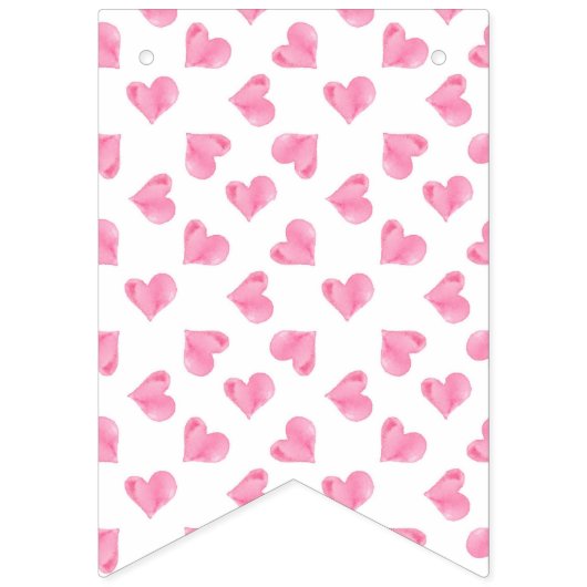 Bannière À Fanions Soirée de Saint-Valentin au coeur mignon (Deuxième drapeau)