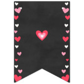 Bannière À Fanions Soirée de Saint-Valentin au coeur mignon (Premier drapeau)
