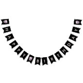 Bannière À Fanions Soirée d'Halloween florale et crâne (Tout)