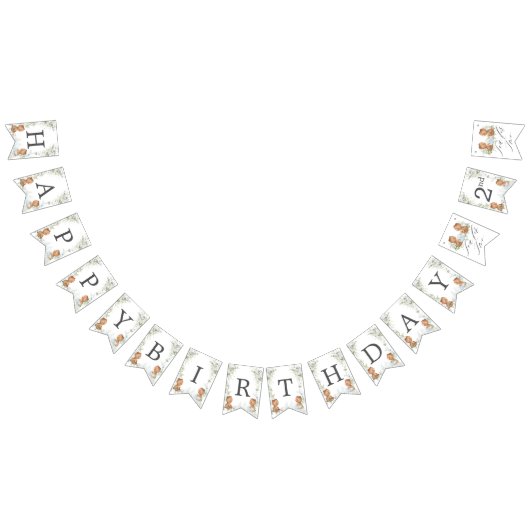 Bannière À Fanions Soirée thé Nounours 2 Anniversaire 2 Décor (Tout)