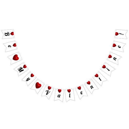 Bannière À Fanions Sois Ma Saint-Valentin ! Cœurs rouges (Tout)