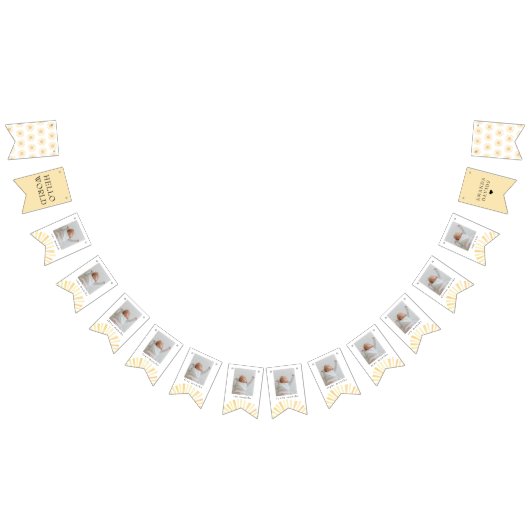 Bannière À Fanions Soleil Soleil Jaune Anniversaire Jalons Photos (Tout)