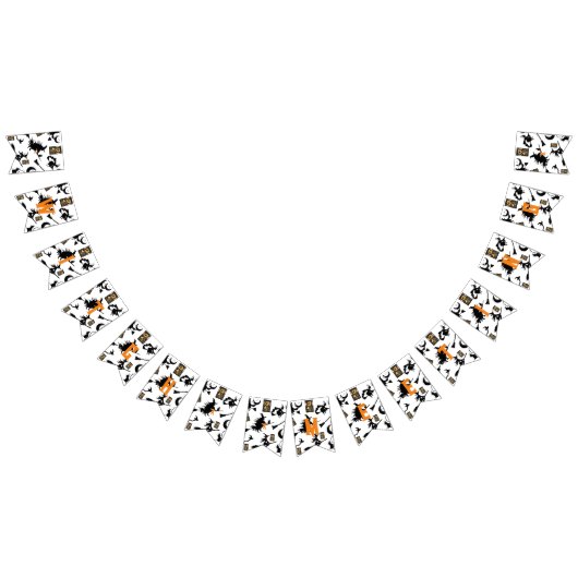 Bannière À Fanions sorcière assistant chatte lune bloomstick (Tout)