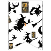 Bannière À Fanions sorcière assistant chatte lune bloomstick (Premier drapeau)