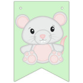 Bannière À Fanions Souris fête d'anniversaire Vert (Premier drapeau)