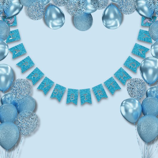 Bannière À Fanions Sous La Mer Avec Dauphins Anniversaire