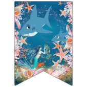 Bannière À Fanions Sous la mer Sirène requin Joyeux anniversaire (Premier drapeau)