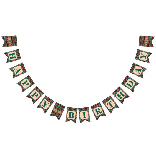 Bannière À Fanions Southwest Design Motif Joyeux anniversaire (Tout)