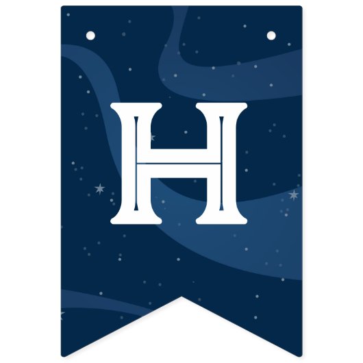 Bannière À Fanions Space Adventure : Blue Astronaut Anniversaire de e (Deuxième drapeau)