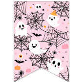 Bannière À Fanions Spooktacular Cute Ghost Pink Halloween (Premier drapeau)