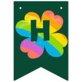 Bannière À Fanions St. Patrick's Birthday Rainbow Clover Green Irish (Deuxième drapeau)