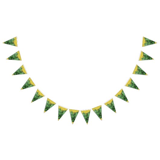 Bannière À Fanions St. Patrick's Day Shamrocks Glitter Gold Drips (Tout)