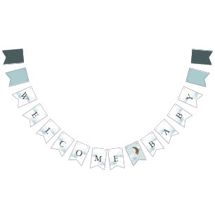 Bannière À Fanions Star Moon & Cloud Welcome Baby Buny Flags