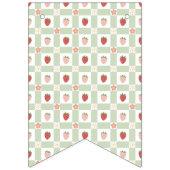 Bannière À Fanions Strawberry Gingham First Birthday (Premier drapeau)