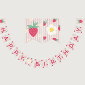 Bannière À Fanions Strawberry Themed Happy Birthday Bunting Banner