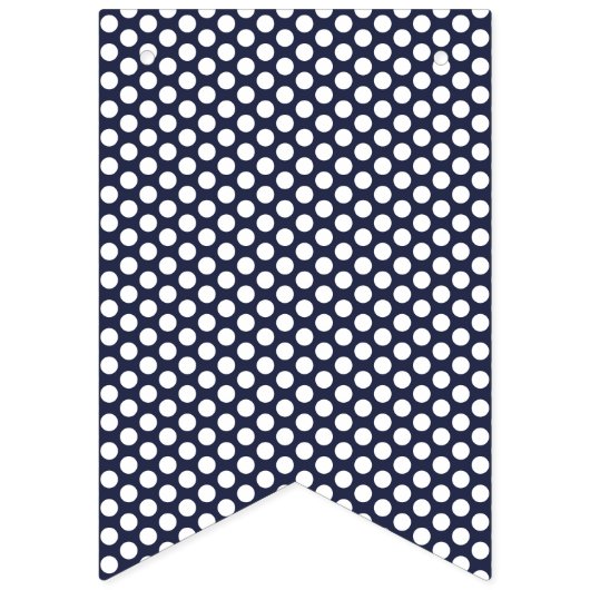 Bannière À Fanions Stripes & Pois Preppy Navy Bunch (Deuxième drapeau)