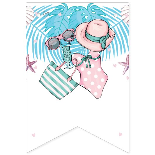 Bannière À Fanions Summer Beach fête d'anniversaire (Premier drapeau)