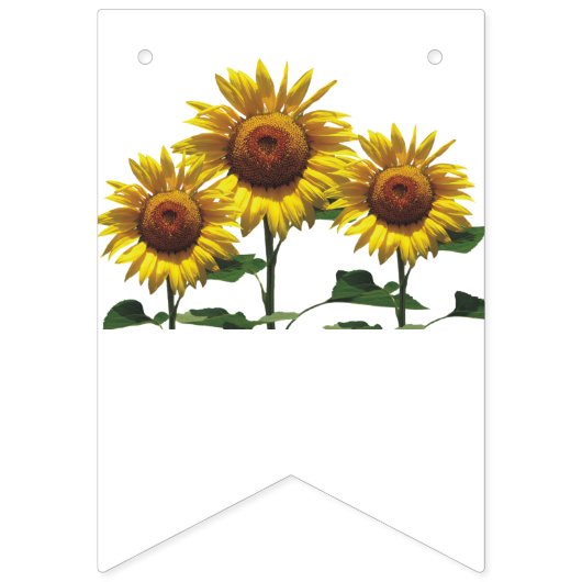 Bannière À Fanions Sunflowers Forfaits Mariages peu coûteux (Premier drapeau)