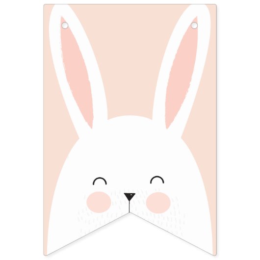Bannière À Fanions Super Kawaii Cute Bunny de Pâques. (Premier drapeau)