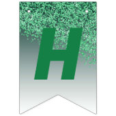 Bannière À Fanions Sweet 16 Party, Falling Green Parties scintillant  (Deuxième drapeau)