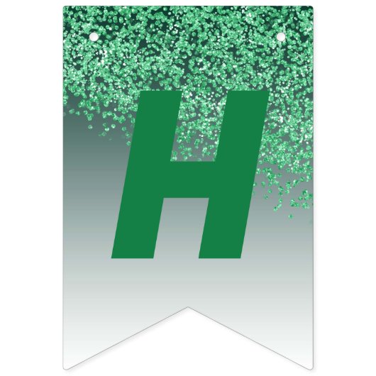 Bannière À Fanions Sweet 16 Party, Falling Green Parties scintillant (Deuxième drapeau)