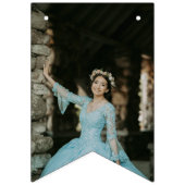 Bannière À Fanions Sweet 16 Party, Falling Green Parties scintillant  (Premier drapeau)