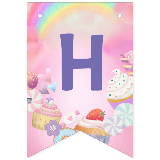 BANNIÈRE À FANIONS SWEET ANNIVERSAIRE (Deuxième drapeau)