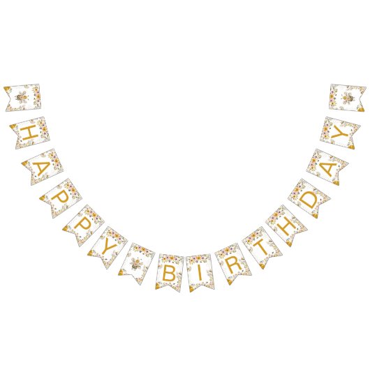 Bannière À Fanions Sweet Bee One First Birthday Banner (Tout)