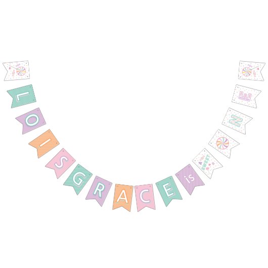 Bannière À Fanions Sweet One First Birthday Custom Bunting Flags (Tout)