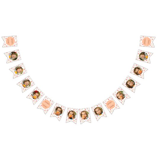 Bannière À Fanions Sweet Peach Anniversaire 12 Mois Photo Jalon (Tout)