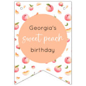 Bannière À Fanions Sweet Peach Anniversaire 12 Mois Photo Jalon (Premier drapeau)