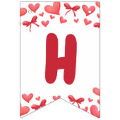 Bannière À Fanions Sweetheart Happy Birthday Banner with Hearts (Deuxième drapeau)