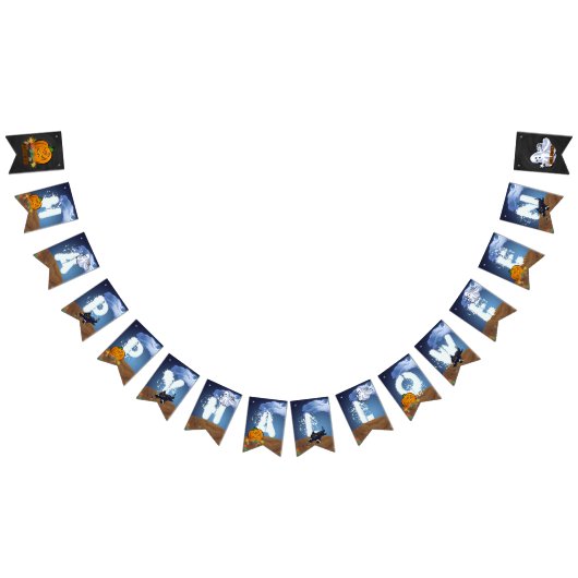 Bannière À Fanions SYMBOLE D'Halloween éffrayant (Tout)