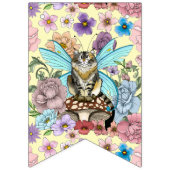 Bannière À Fanions Tabby Fairy Cat Mushroom Floral (Premier drapeau)