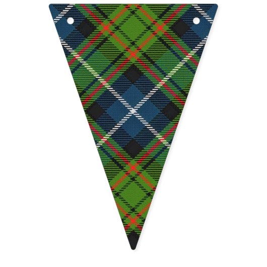Bannière À Fanions Tartan écossais de chasse de MacRae de clan (Troisième drapeau)